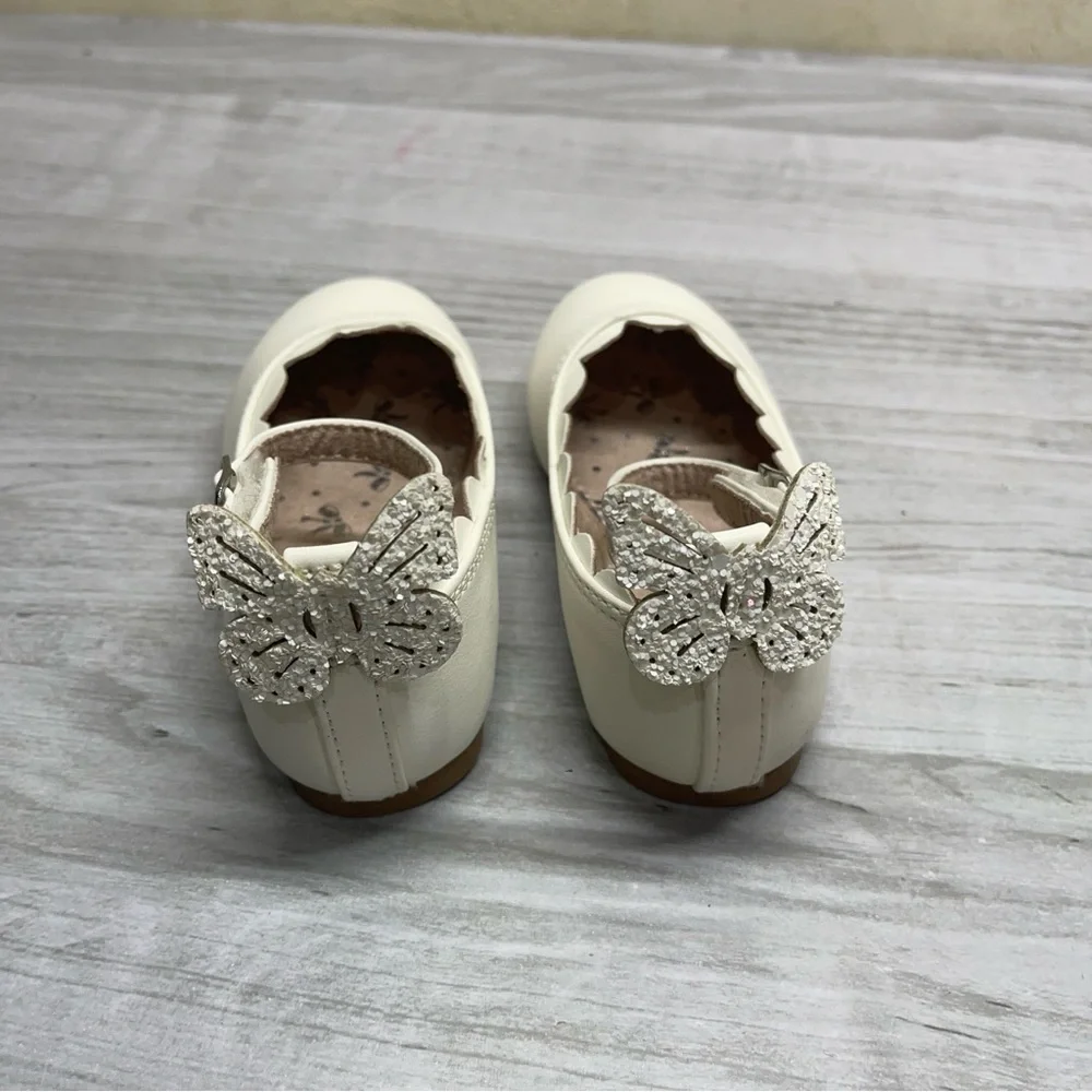 Seychelles White Toddler Girls Butterfly Strap Flats Size 6